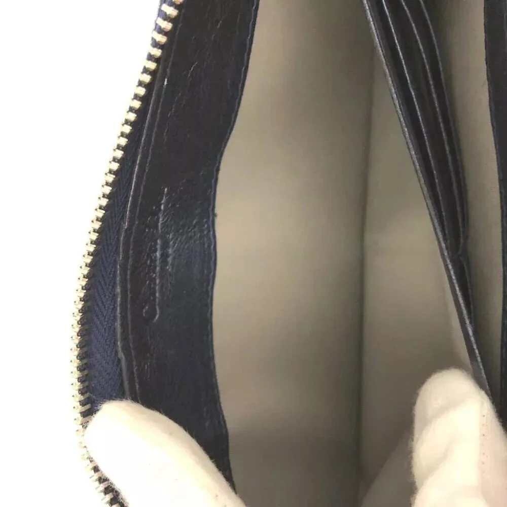 Christian Dior Oblique Trotter Patent Leather Zippy Long Wallet Blue/3BA0610
